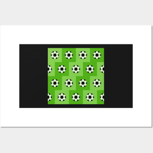 Football green pattern Posters and Art